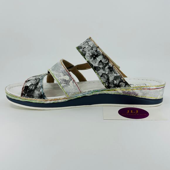 L'Artiste Spring Step Women's Caiman Silver Multi Sandals Size 41 EU/ 9.5-10 US - Picture 8 of 12